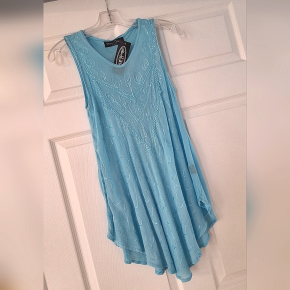 SHORE Drive, Small, NWT Tank HI Low Embroidered Coverup - Picture 7 of 7